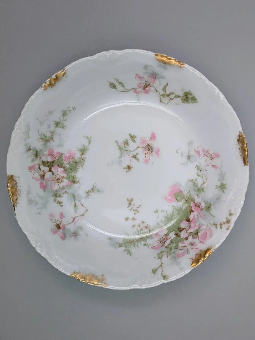 Set of 4 Antique Theodore Haviland Limoges Berry Bowls - Pink Floral Pattern